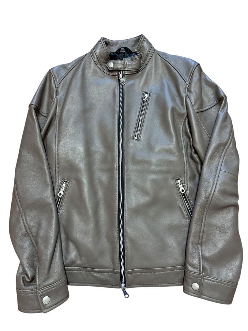 M希少！新品同様！メンズビギ ラトルトラップ 本革シングルライダース ラムレザー