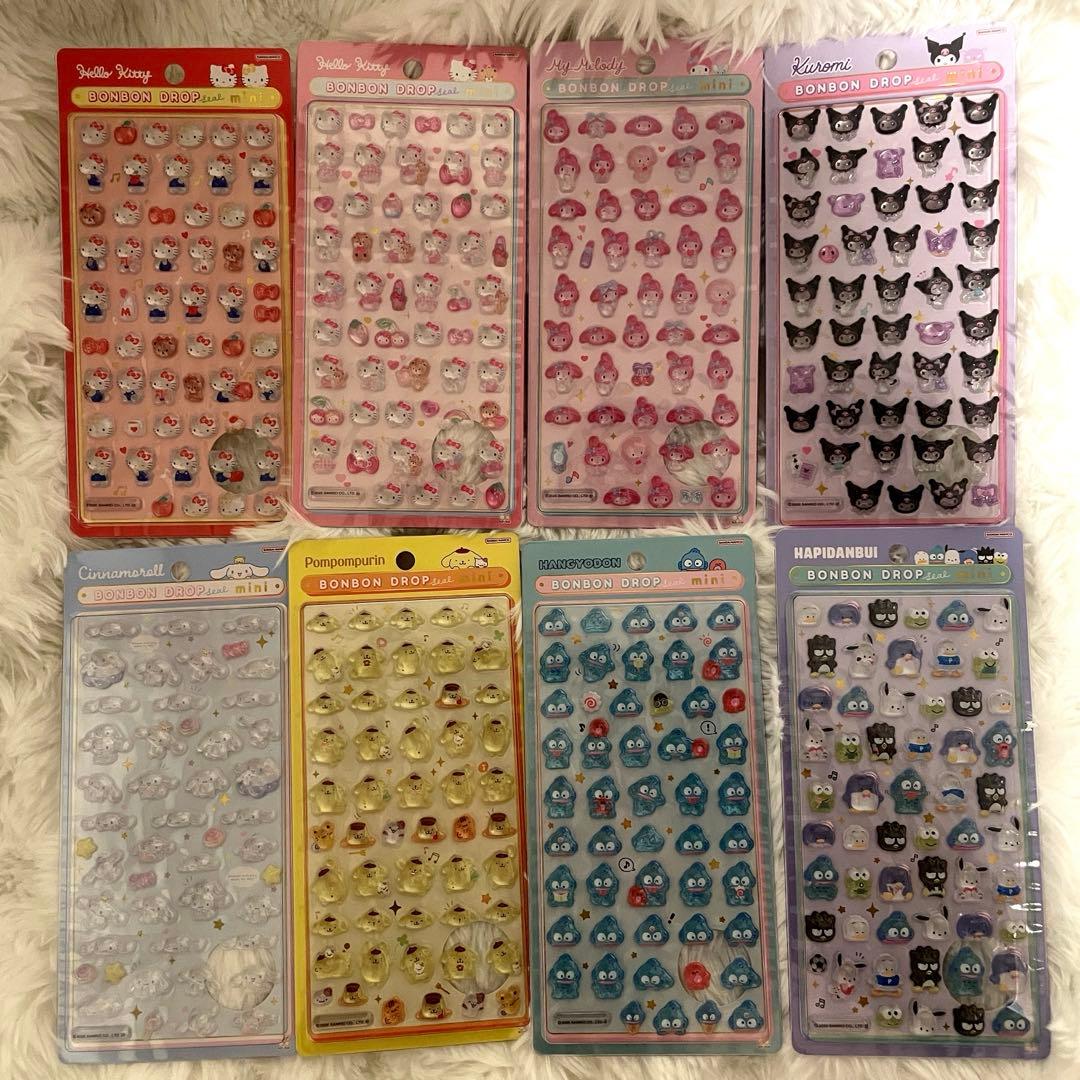 【正規品】8点セット正規品　ボンボンドロップシールミニminiサンリオ