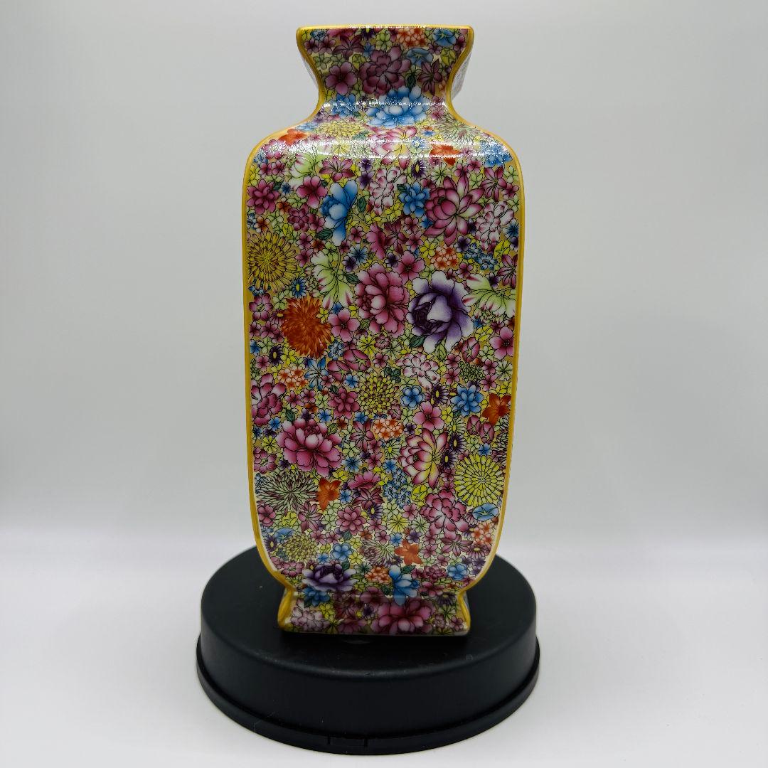 R108 万華彩蒔絵 花瓶（かびん）陶磁器 アンティーク