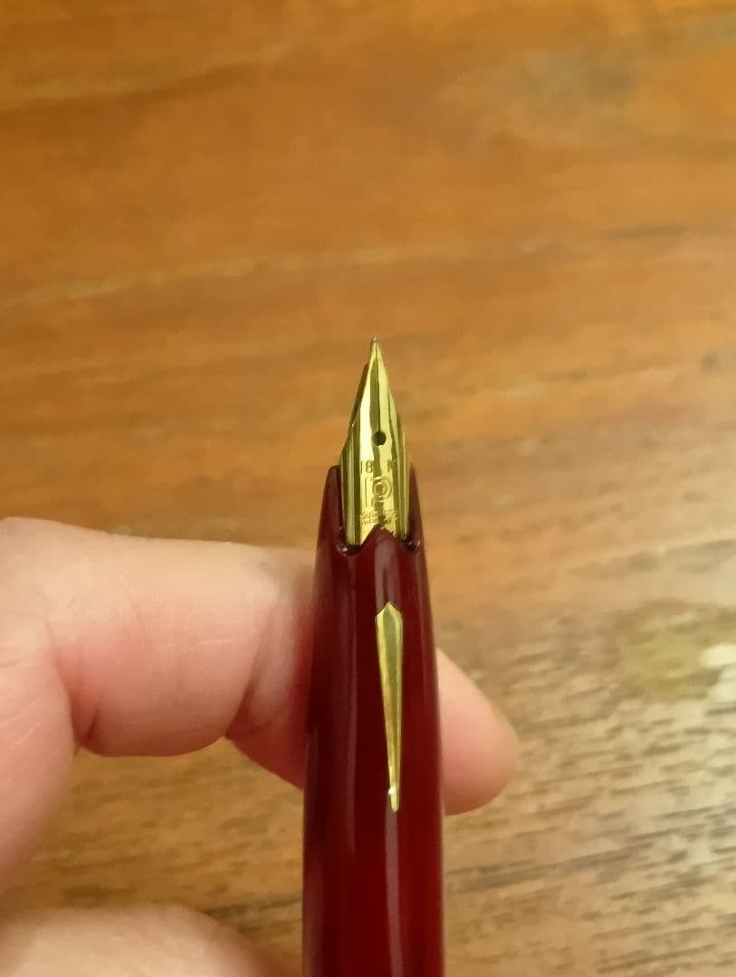 プラチナ　友禅染　羊革巻 18金先　万年筆