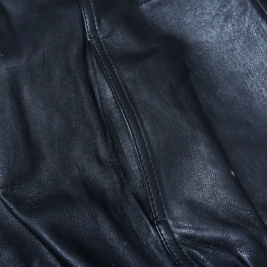 ラムレザー ショート丈ジャケット デザイン ジップブルゾン羊革 A-2 短丈