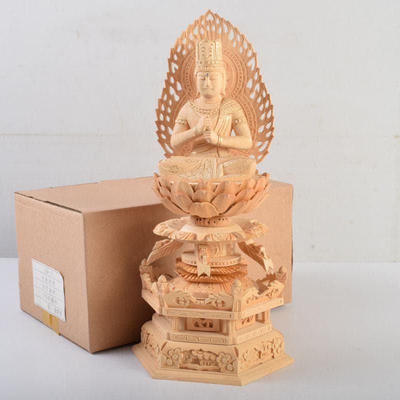 仏教美術　桧彫刻　大日如来像　仏像　華鬘台　C　8882