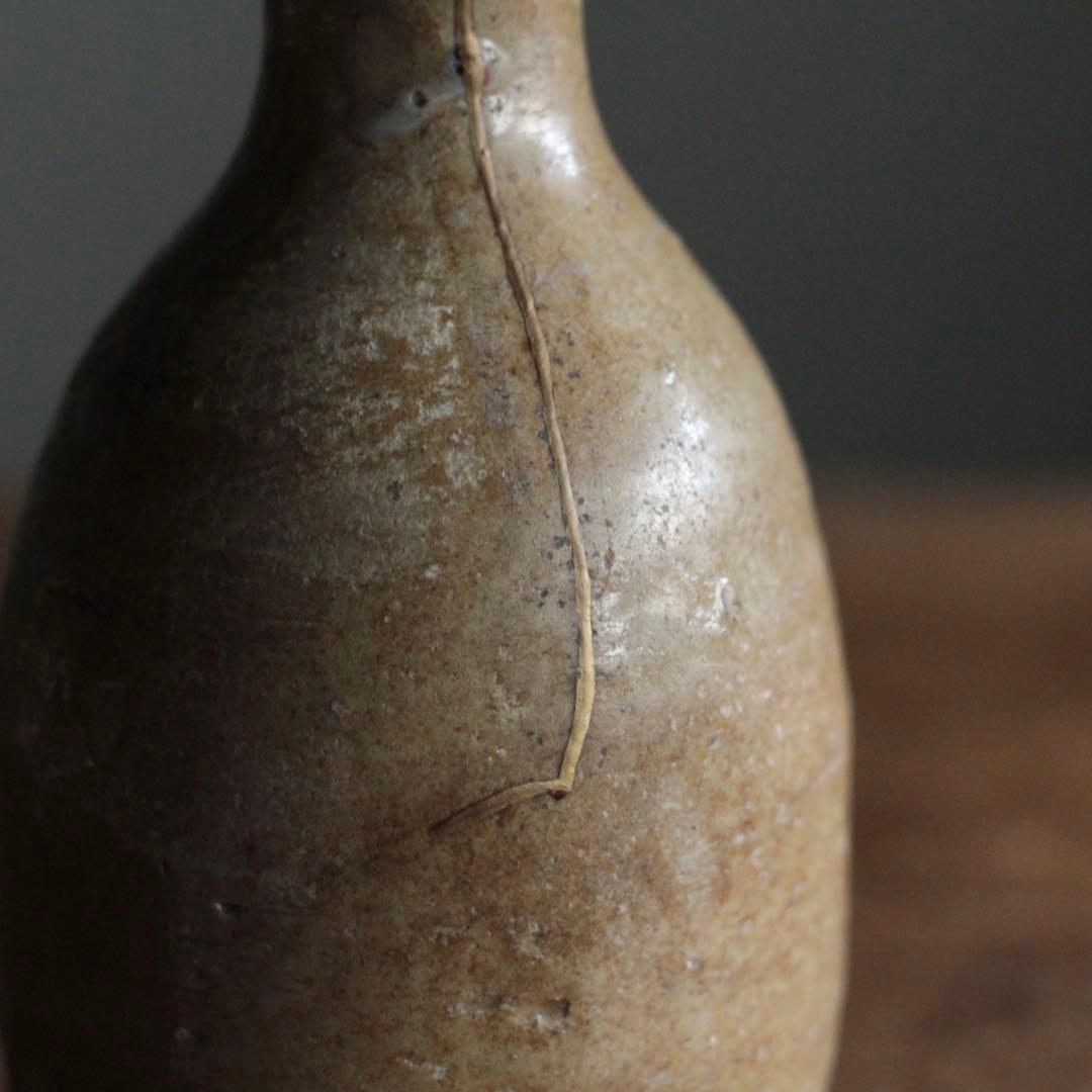 美濃 灰釉瓶 花入れ 江戸後期 古美術 古道具 アンティーク