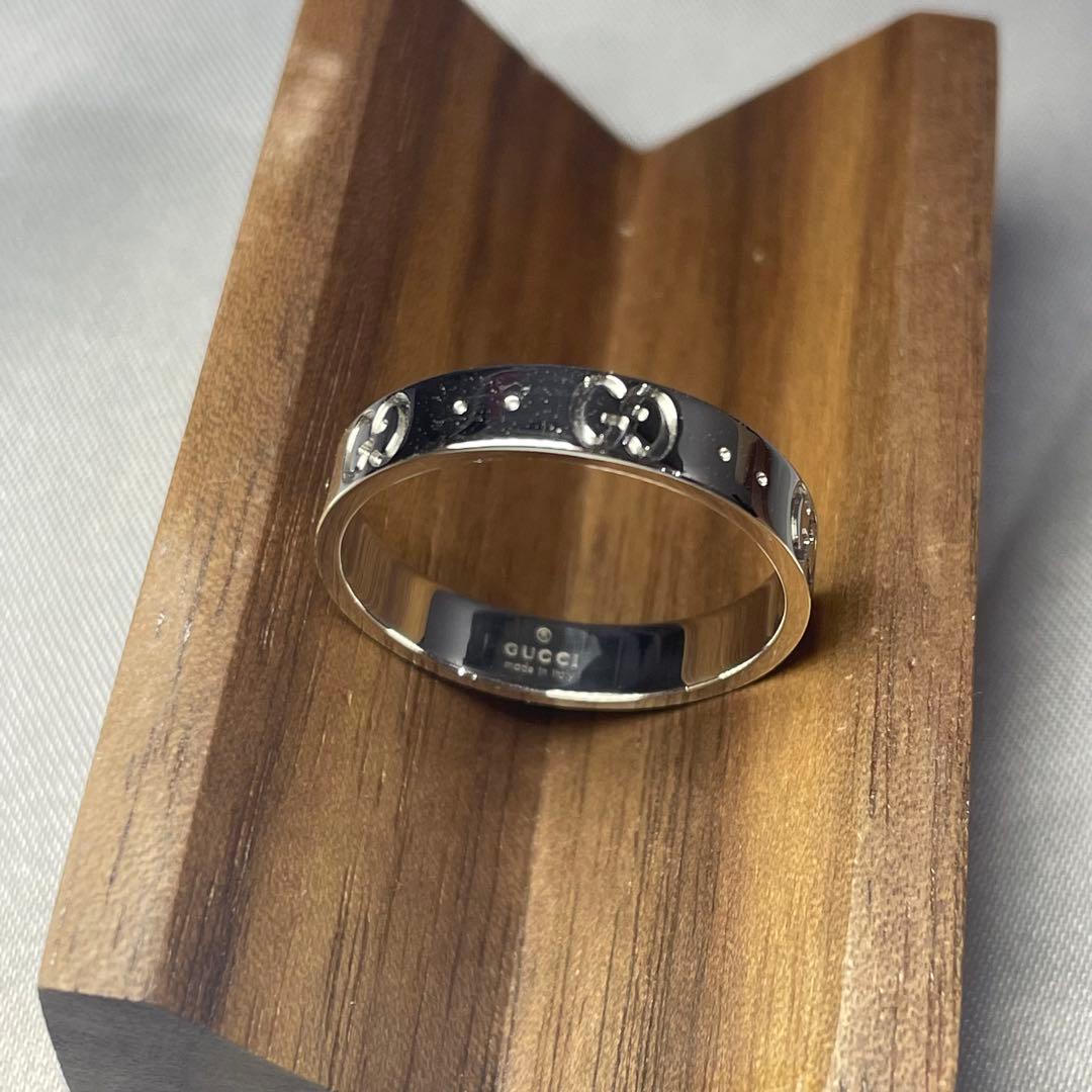 【美品】グッチ アイコンリング GGリング ホワイトゴールド #16.5