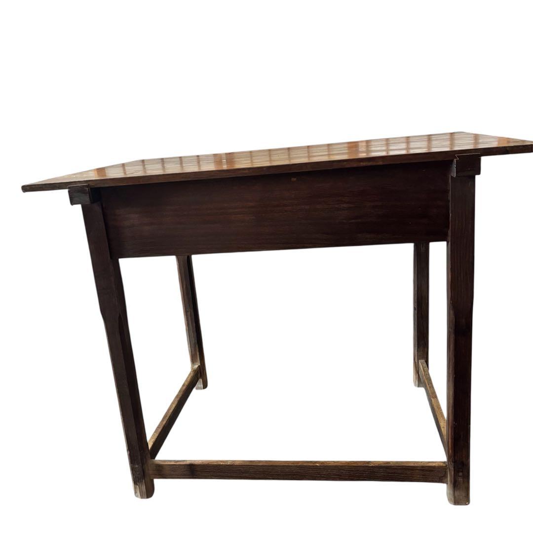 木製作業机 引き出し2つ付き アンティーク テーブル デスク 昭和レトロ