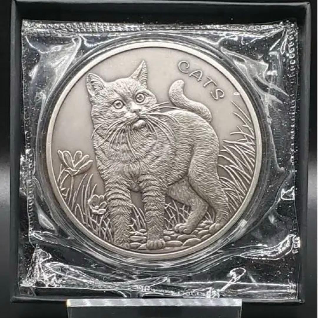 5オンス　アンティーク2022年 フィジー 5ドル 猫銀貨　限定500枚