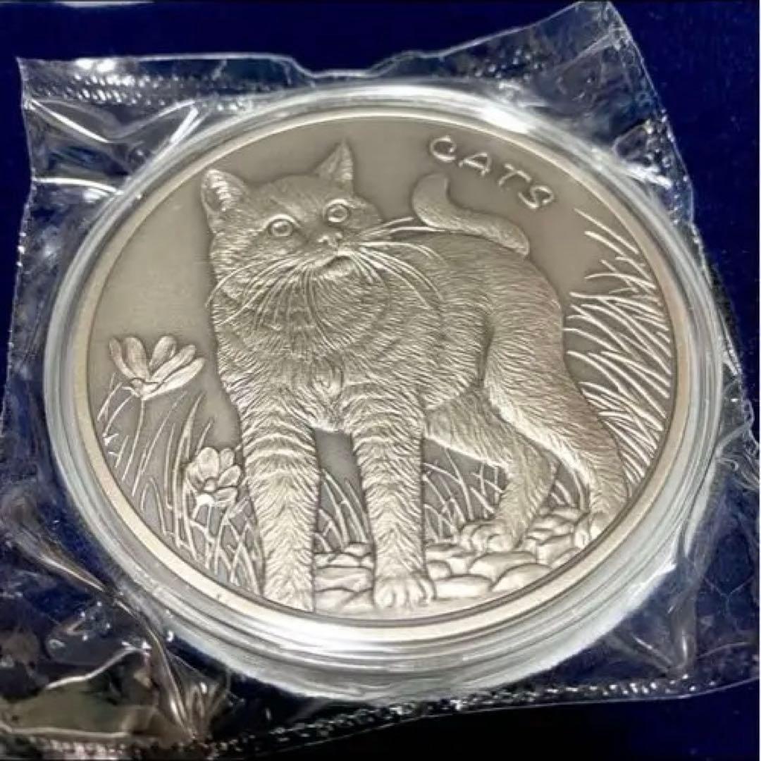 5オンス　アンティーク2022年 フィジー 5ドル 猫銀貨　限定500枚