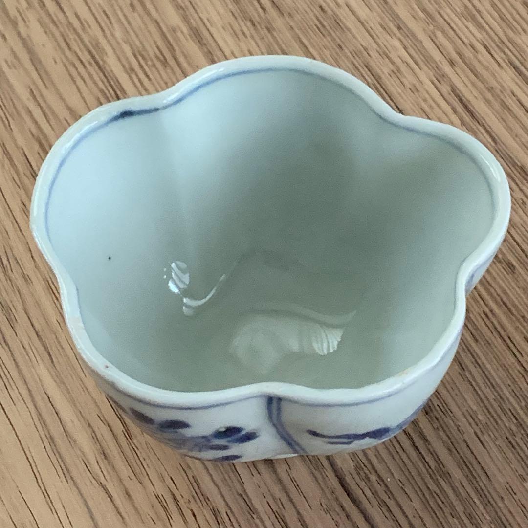 古伊万里 染付 木瓜型 蕎麦猪口 向付け茶碗 小鉢