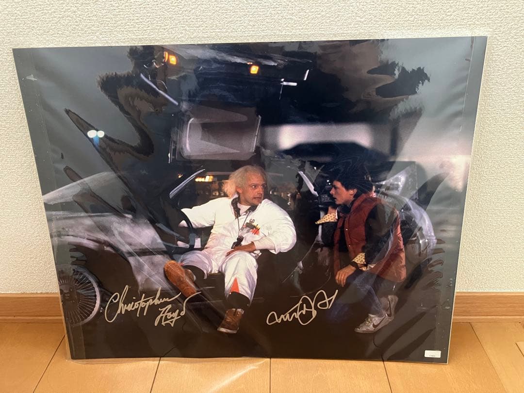 サイン写真 バックトゥザフューチャー マイケルJフォックス クリストファーロイド