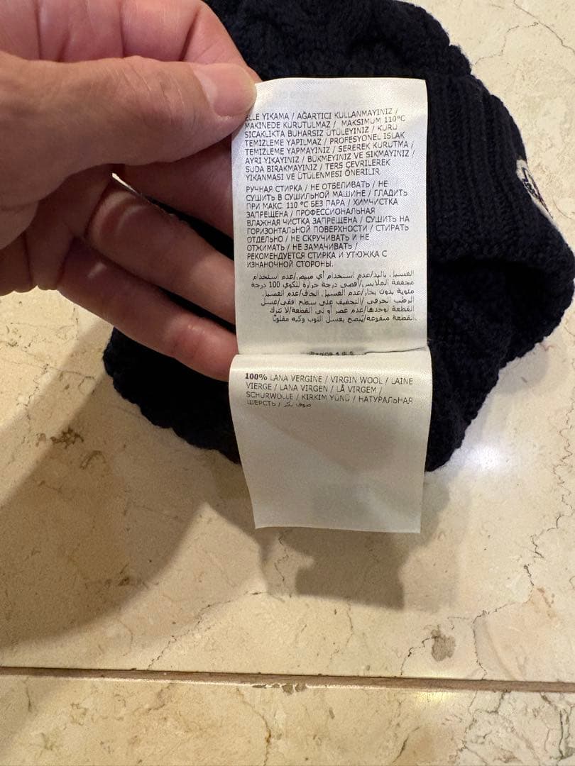 MONCLER ネイビー ニット帽 L