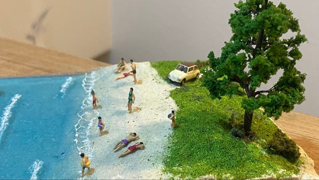 美しい海と砂浜　レジン　ジオラマ