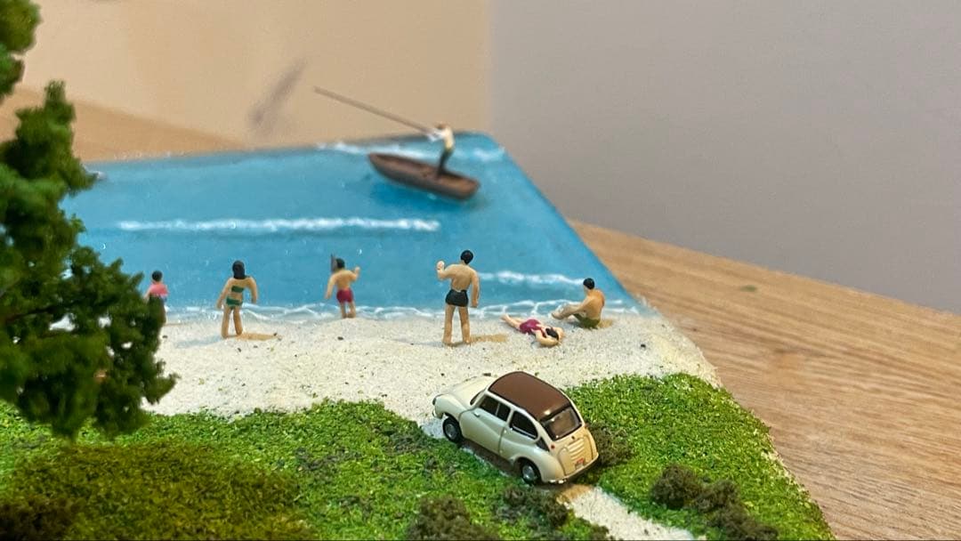 美しい海と砂浜　レジン　ジオラマ