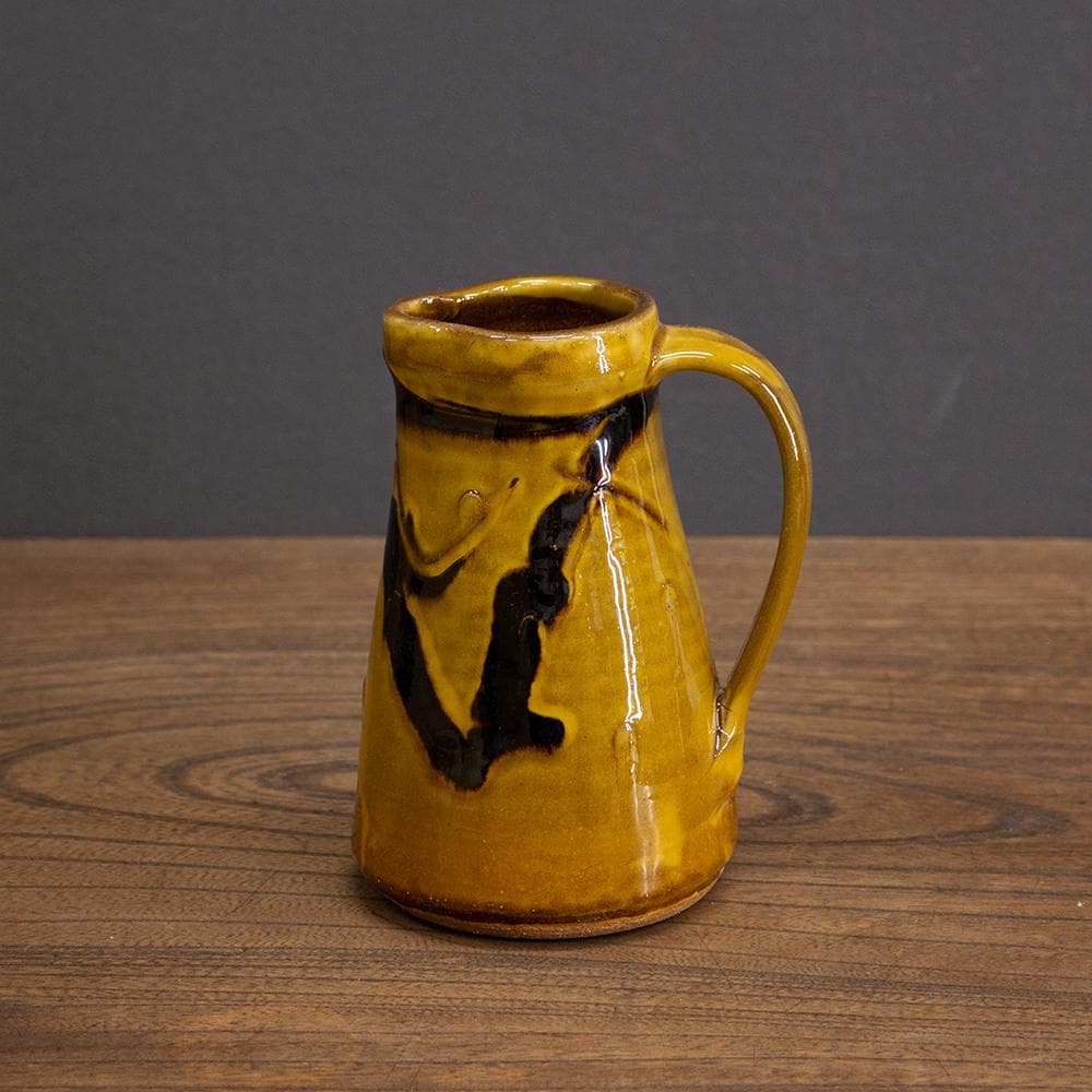 布志名焼 ピッチャー 高さ15cm 民芸 昭和レトロ （マーブル柄1）