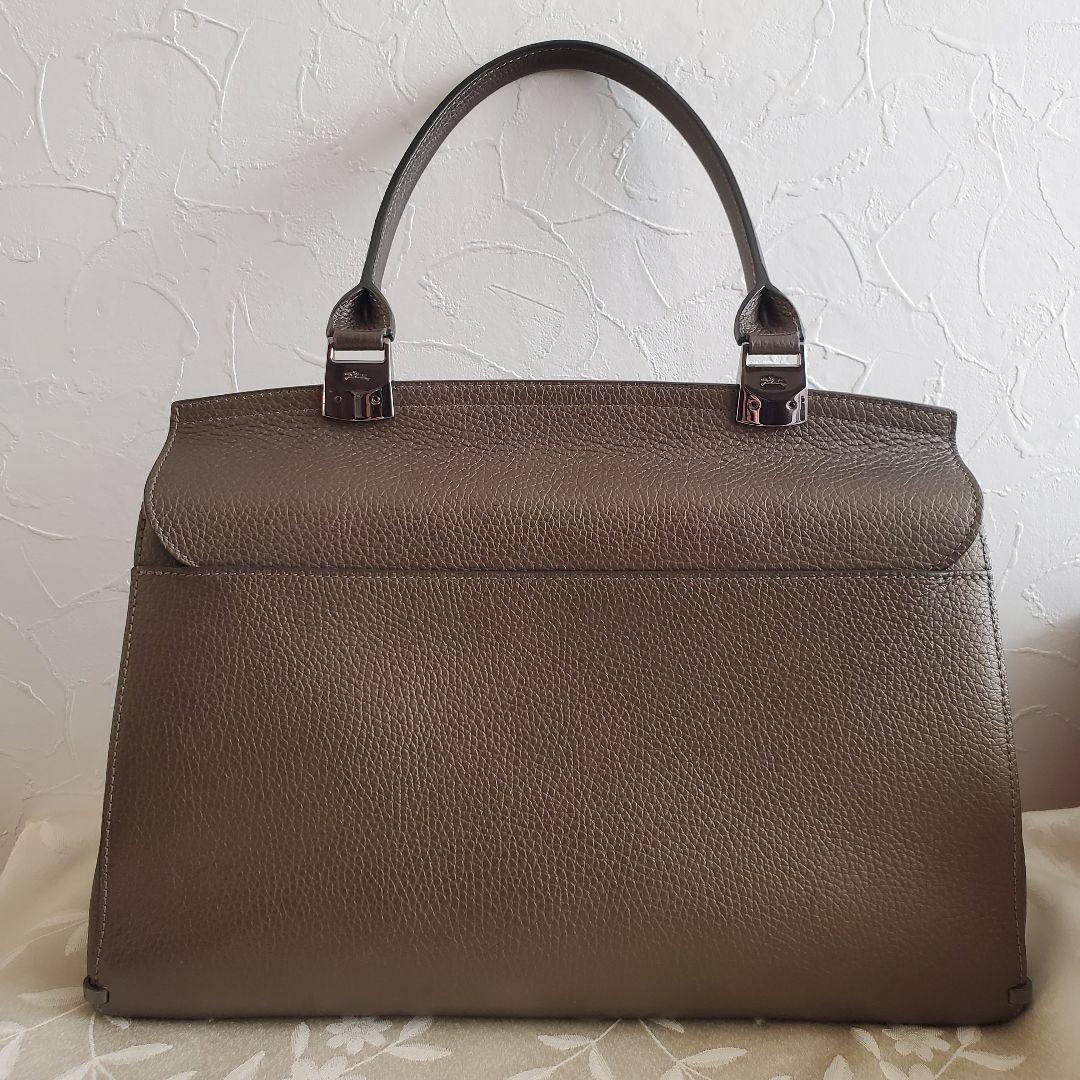 【美品】LONGCHAMP マドレーヌ　ブロンズカラーレザー ハンドバッグ