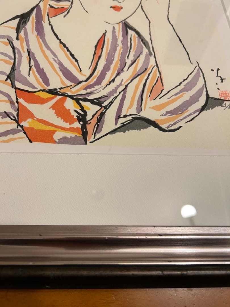 竹久夢二 「風」　日芸版画院 限定300枚 ２２１/３００　版画