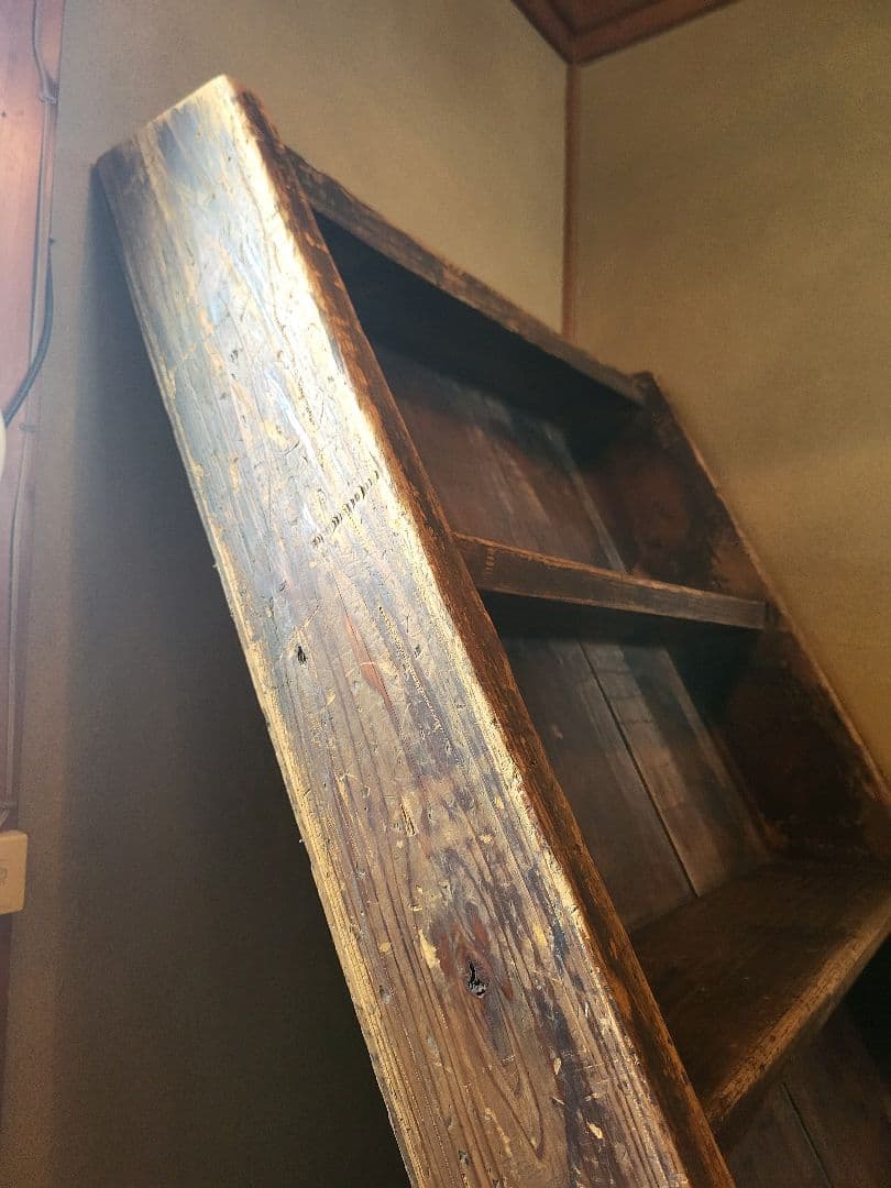 木製 階段　4段　古民家　飾り棚　展示台　什器　アンティーク