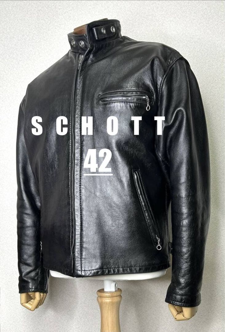③schott【42】ライナー付 141米国製◇革ジャンninjaハーレーUSA