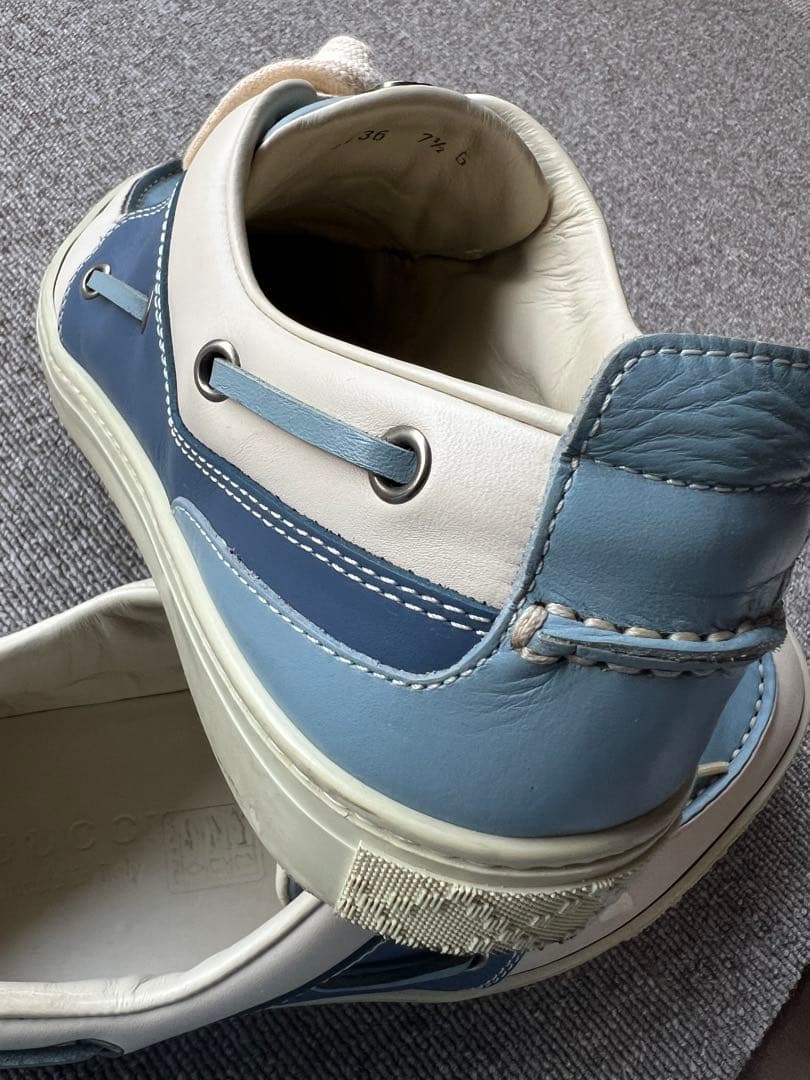 GUCCI デッキシューズ 青/アイボリー