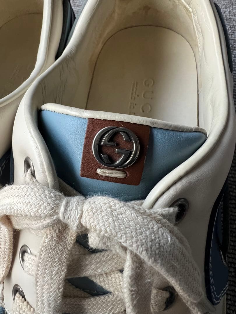 GUCCI デッキシューズ 青/アイボリー