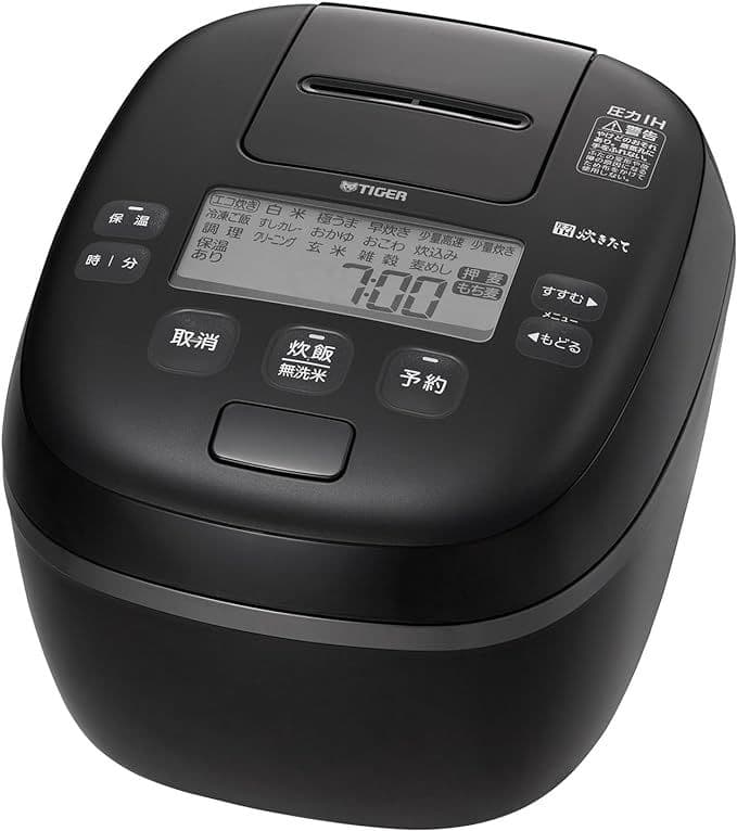 未開封　タイガー　圧力IHジャー炊飯器　フォグブラック　高級炊飯器　しゃもじ付き