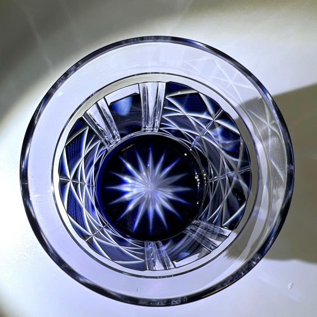 薩摩切子　島津磯斉　色被せ切子ガラス　タンブラーA 共箱　東Y7-1204☆2F