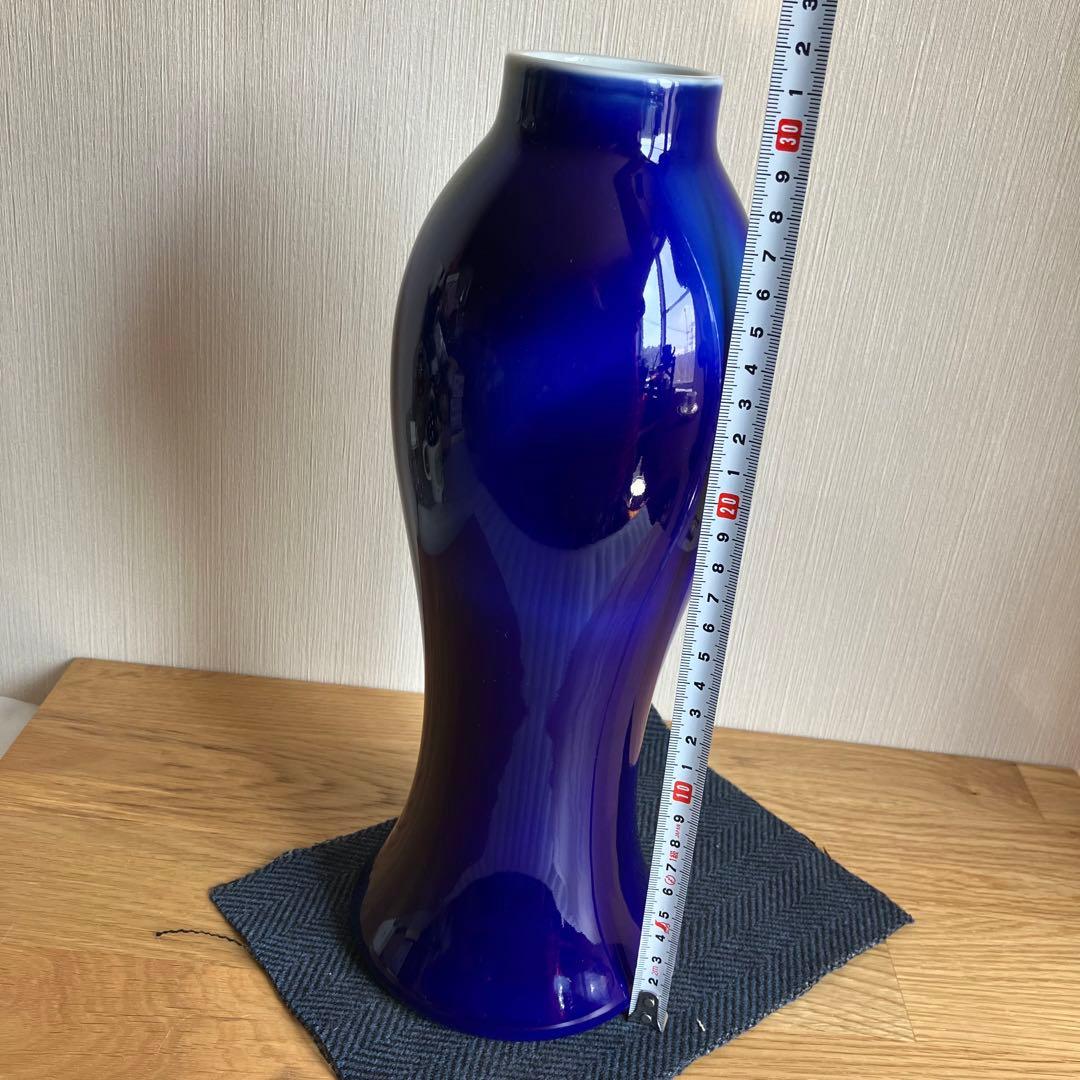 深川製磁　ルリ三彩　花瓶