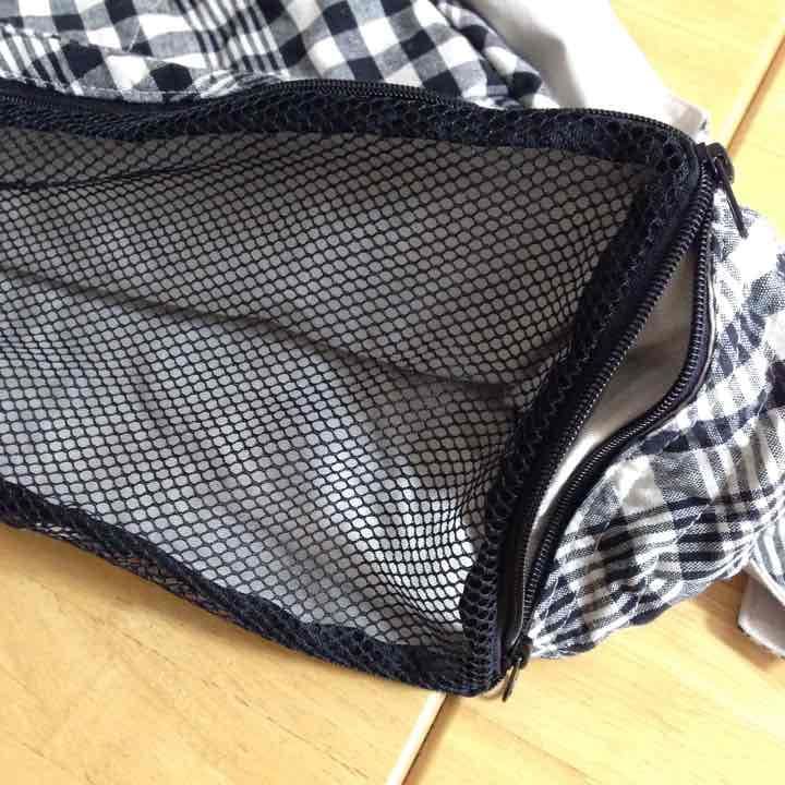 犬用 スリング 黒 白 チェック 中型犬