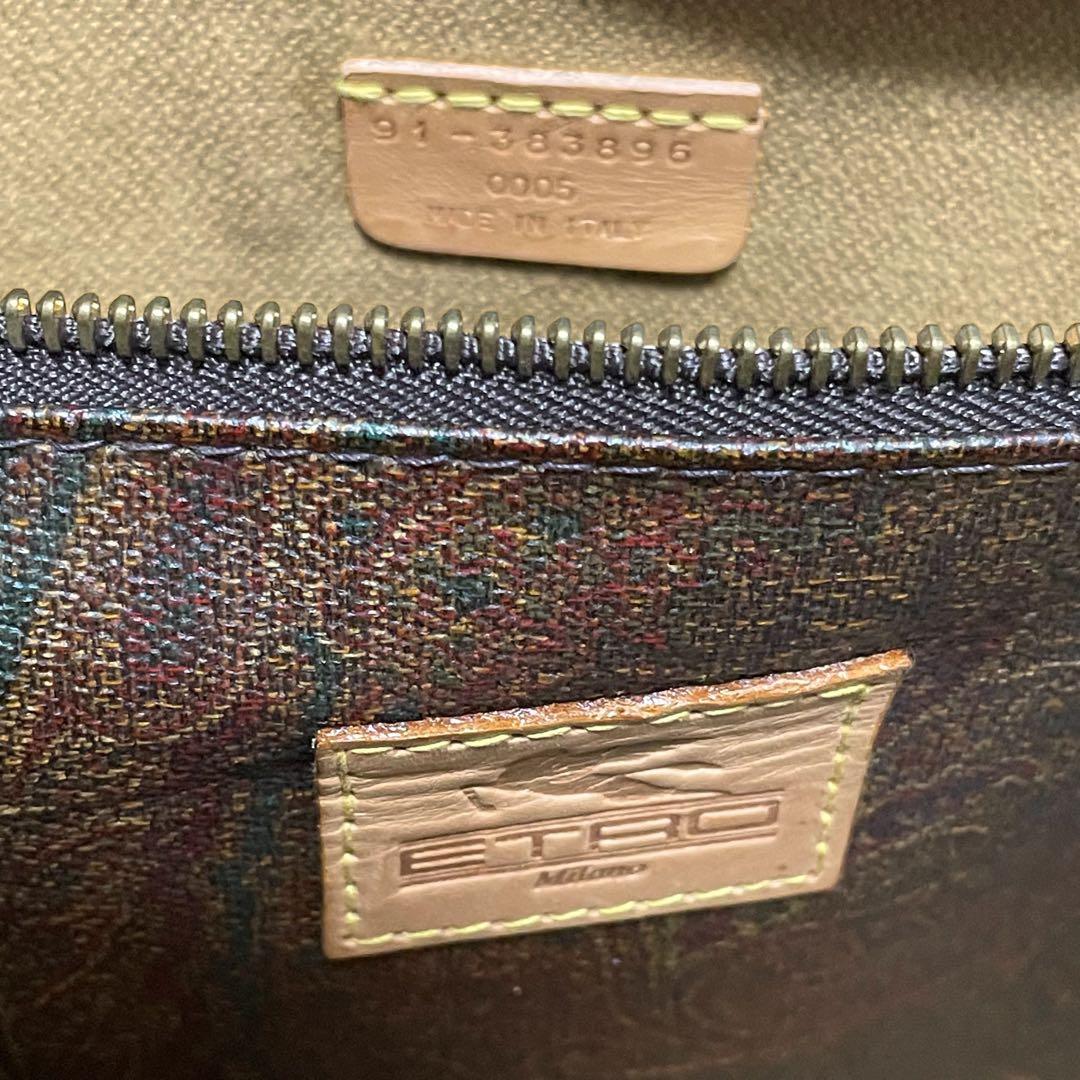 ETRO / 大容量 レザー ペイズリー柄 2WAYボストンバッグ イタリア製