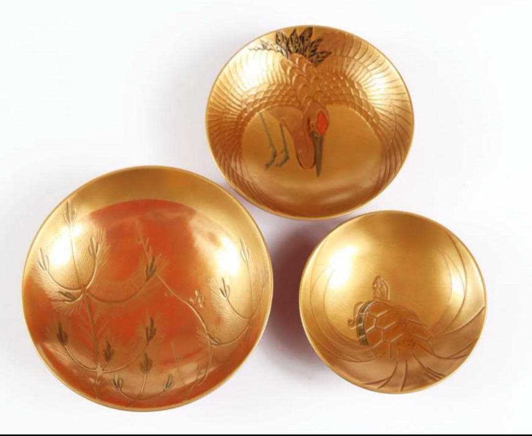 輪島塗 山水研出し蒔絵黒漆屠蘇器 塗師大崎庄右衛門 大崎庄右エ門