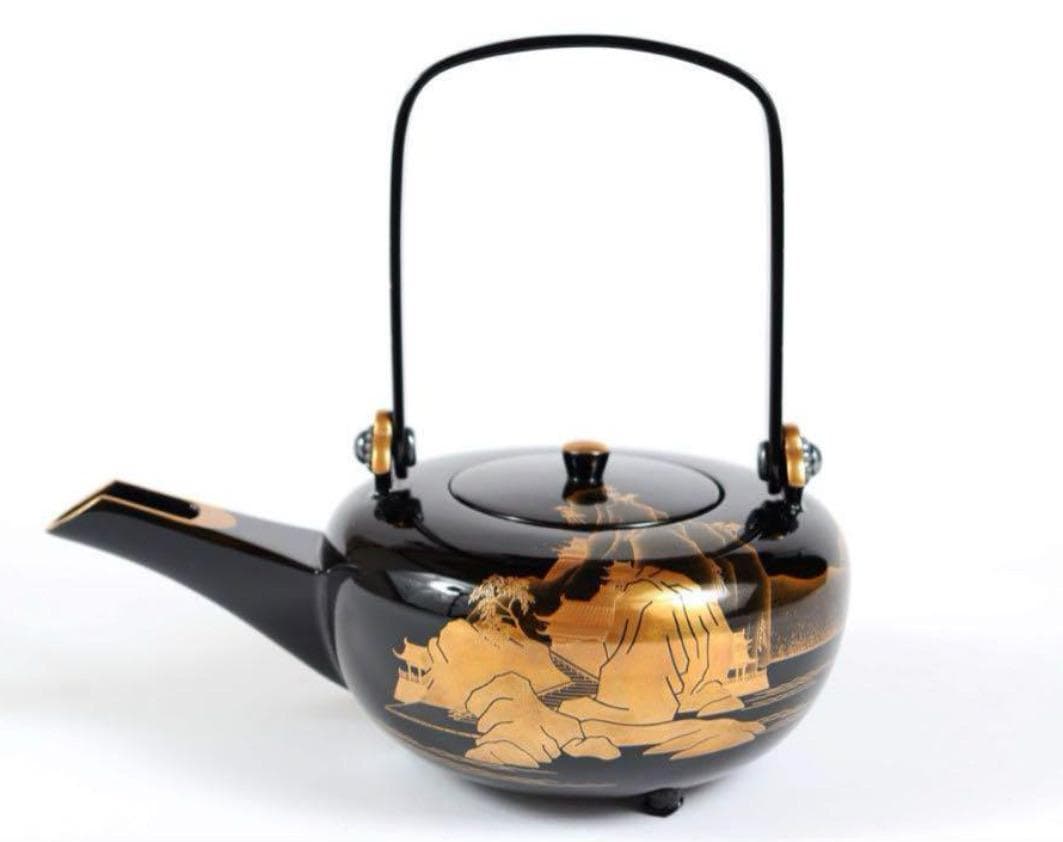 輪島塗 山水研出し蒔絵黒漆屠蘇器 塗師大崎庄右衛門 大崎庄右エ門