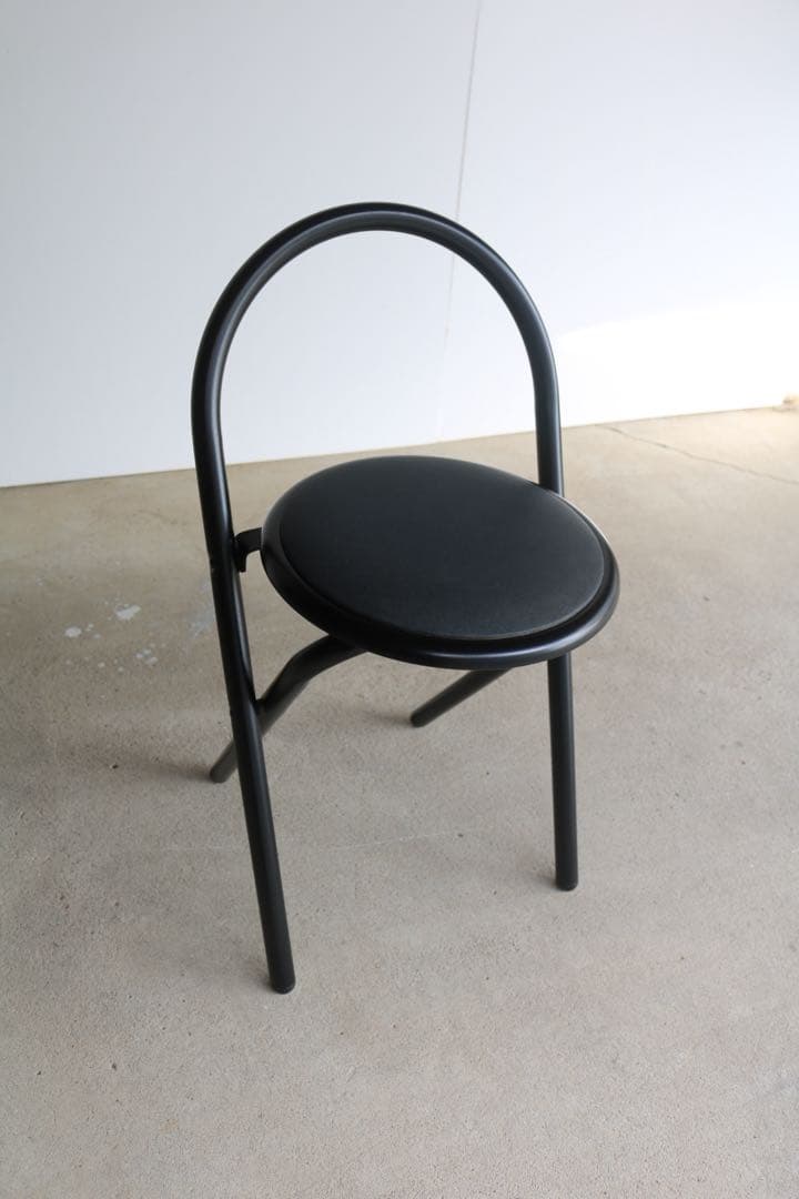 スツール　折りたたみ　チェア　ポストモダン　ブラック　ジャパニーズモダン　80s