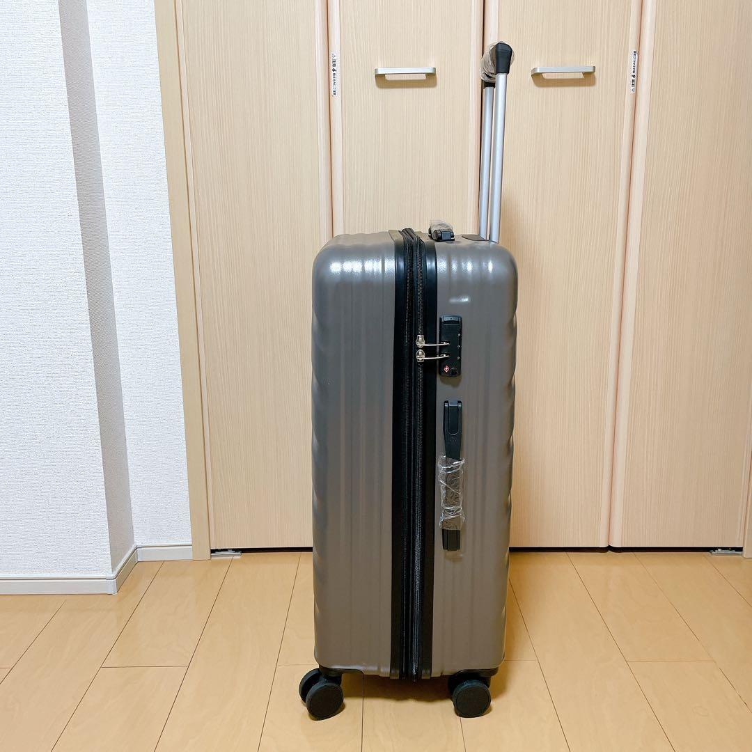 新品　スーツケース キャリーケース　XLサイズ　グレー　拡張機能付き　旅行　出張