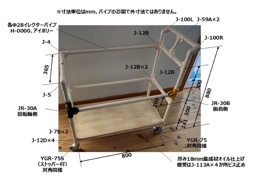 粉袋運搬保管用 台車／ラックカート キャスター付き パン屋・製菓向け