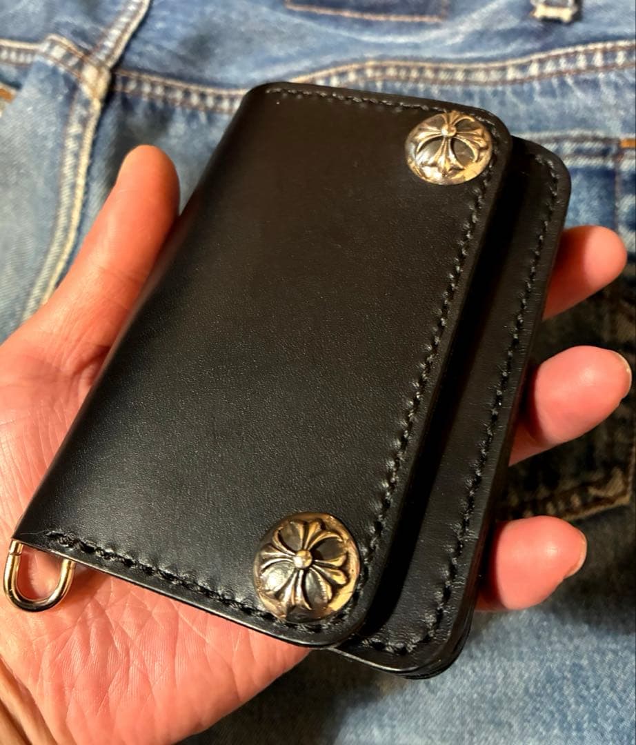 ショート　トラッカーウォレット　シルバー925 クロスボール　ブルガロ　※即納品