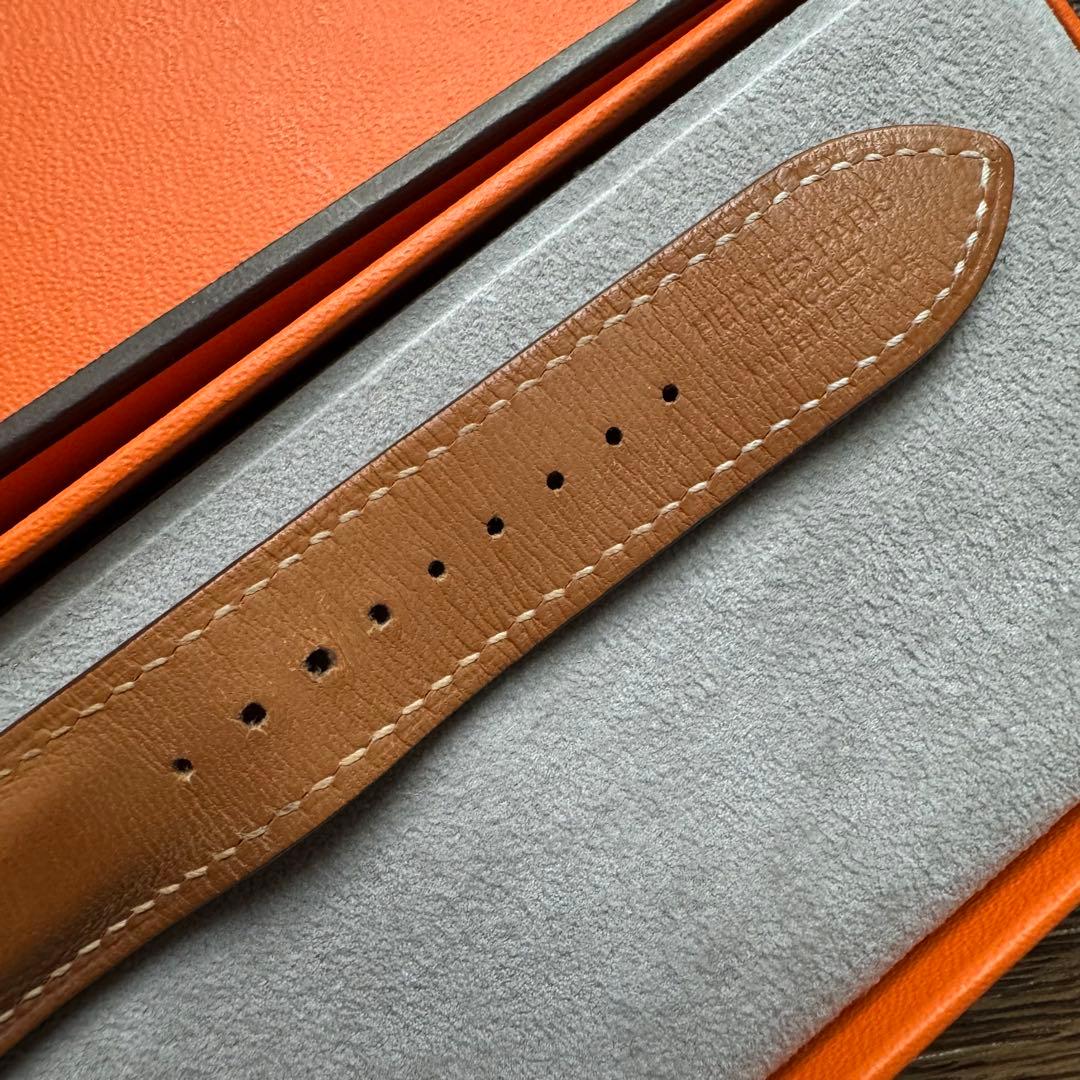 2396 Apple Watch エルメス　ブラウン　二重巻き　　バンド　レザー