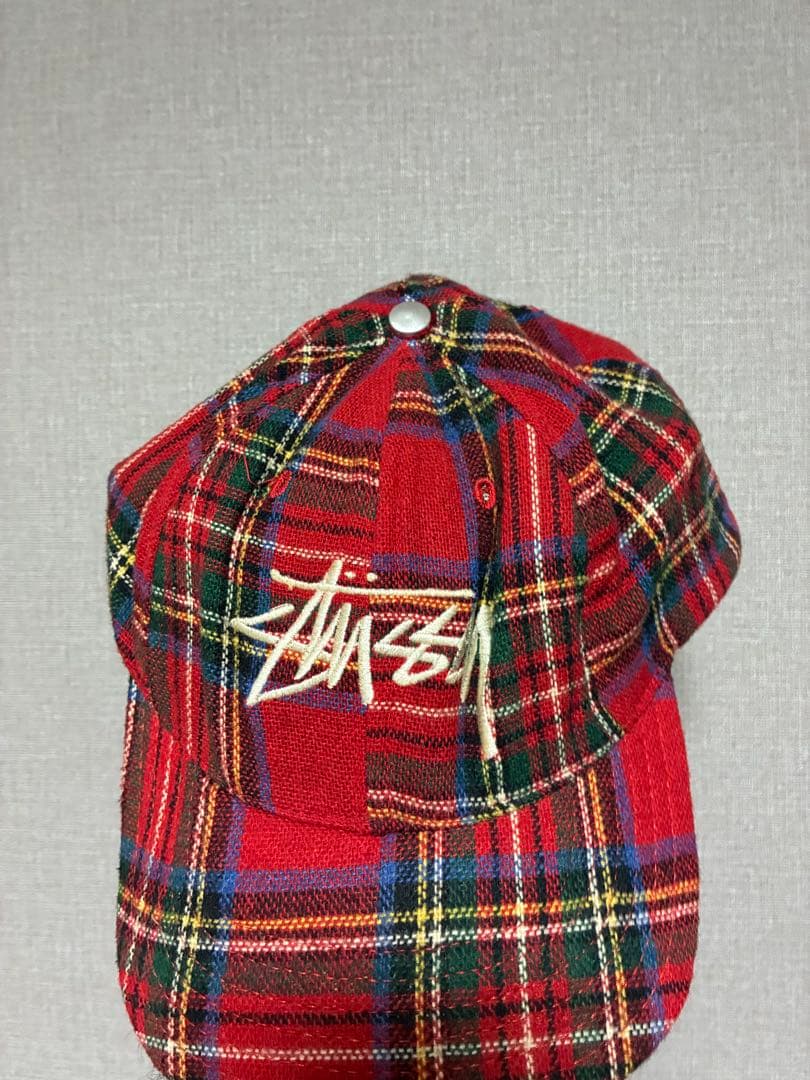 Old stussy ヴィンテージ キャップ チェック　ステューシー 帽子