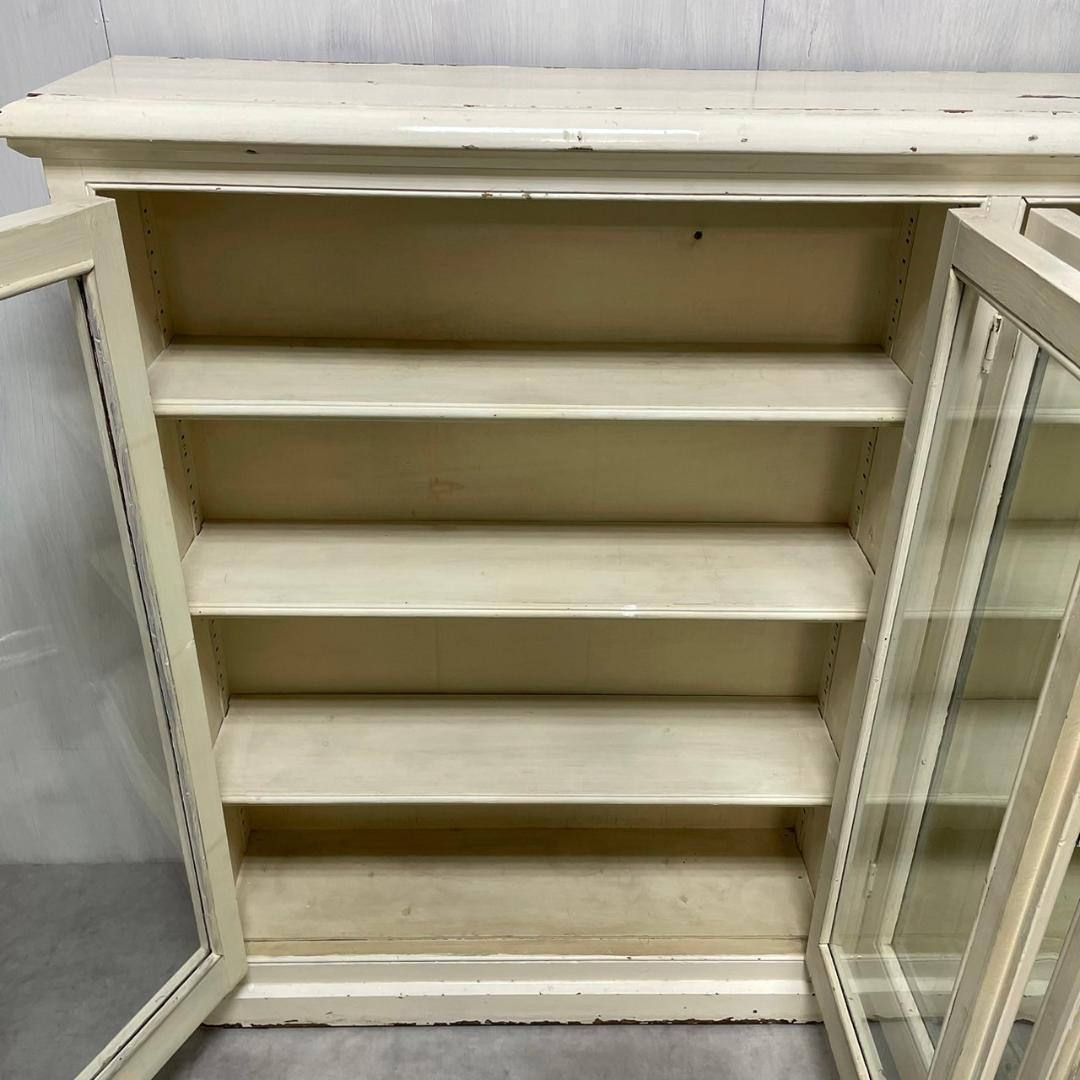 ヴィンテージ シャビーシック キャビネット ホワイト カップボード ショーケース