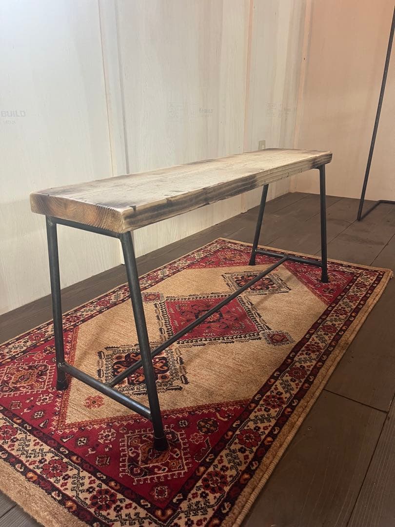 アイアン　ベンチ　足場板（古材）　アンティーク　送料込み