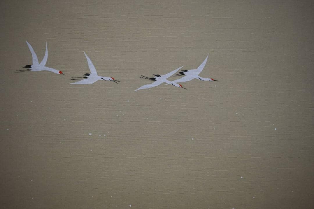 複製/酒井抱一/蓬莱之図/鶴亀図/蓬莱山/工芸/大幅/布袋屋掛軸HJ-596