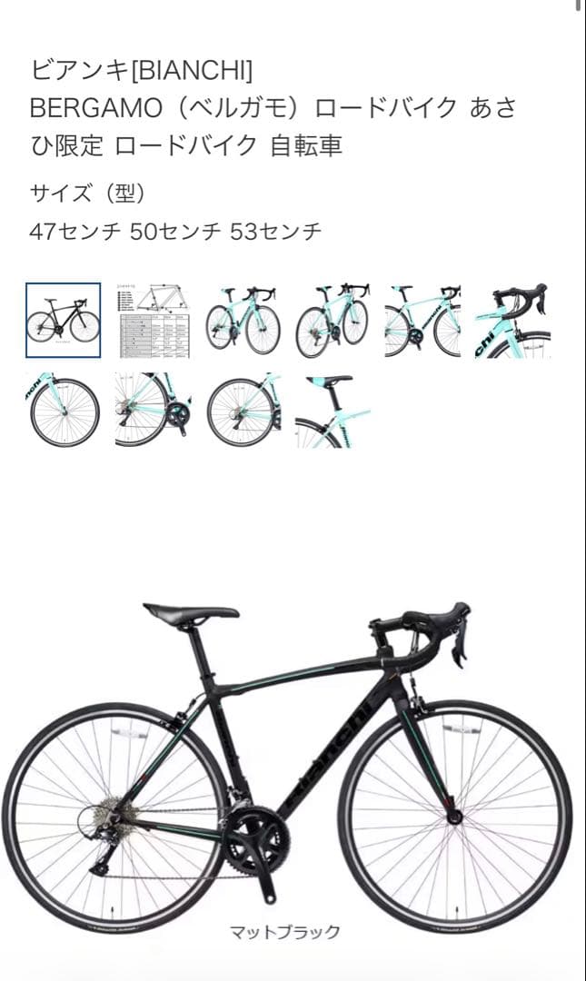 Bianchi Bergamo ロードバイク 47センチ マットブラック