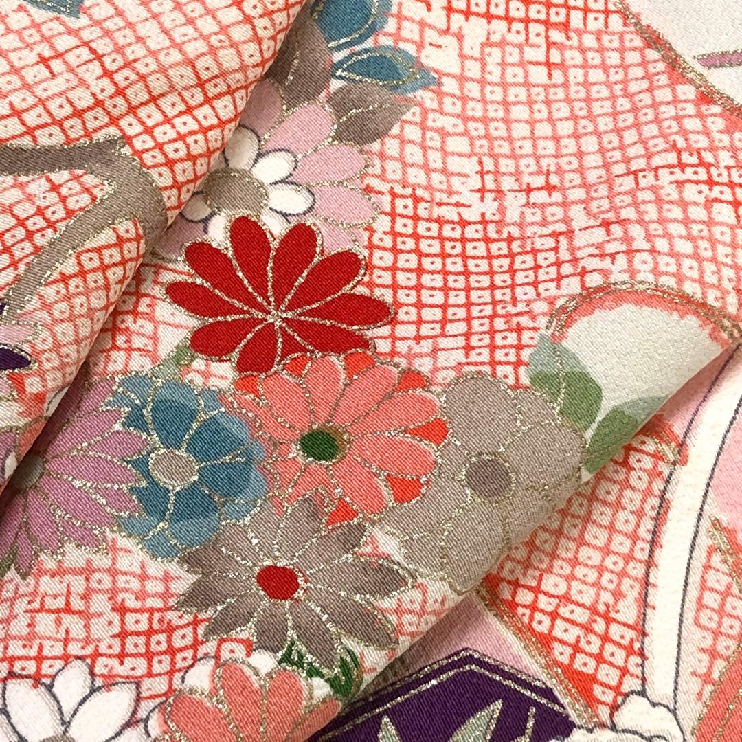 子供着物 アンティーク 七五三 3歳 花柄模様 CK-7367