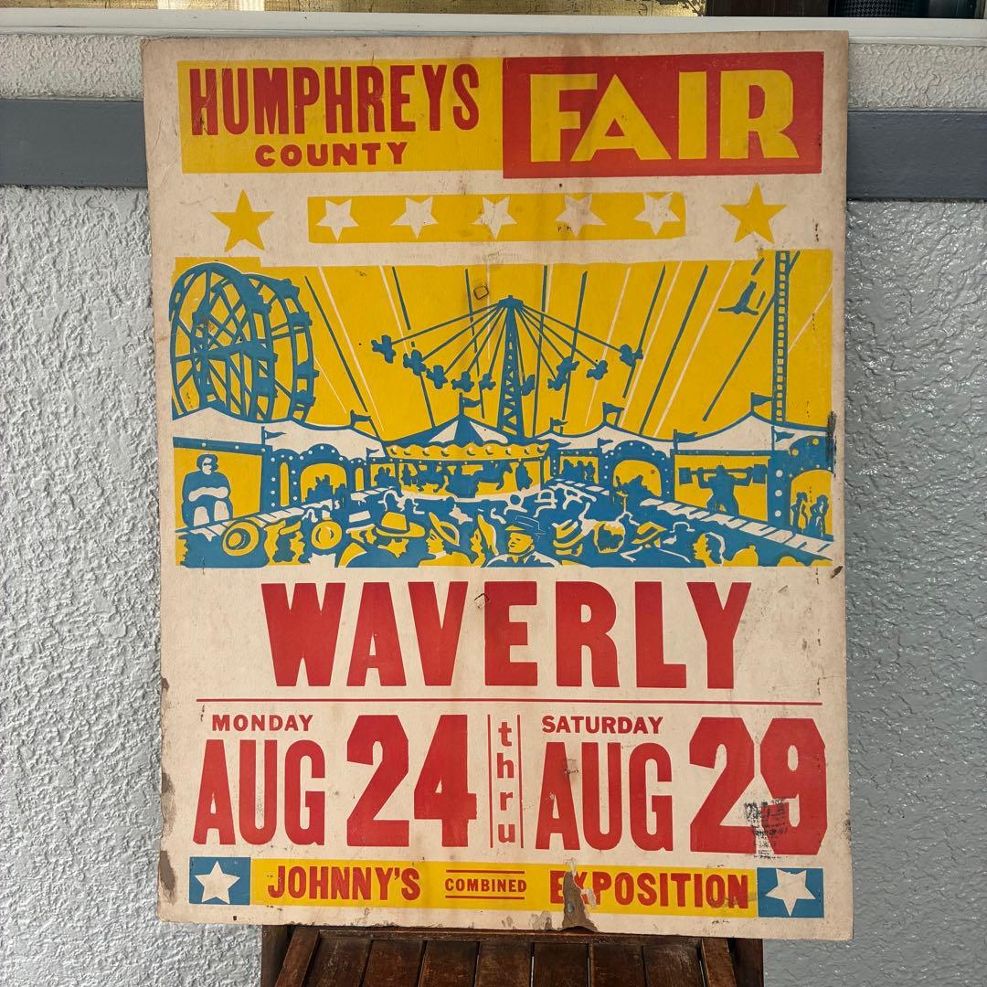 レア！50s〜アメリカアンティーク実物サーカス遊園地FAIR広告ヴィンテージ雑貨