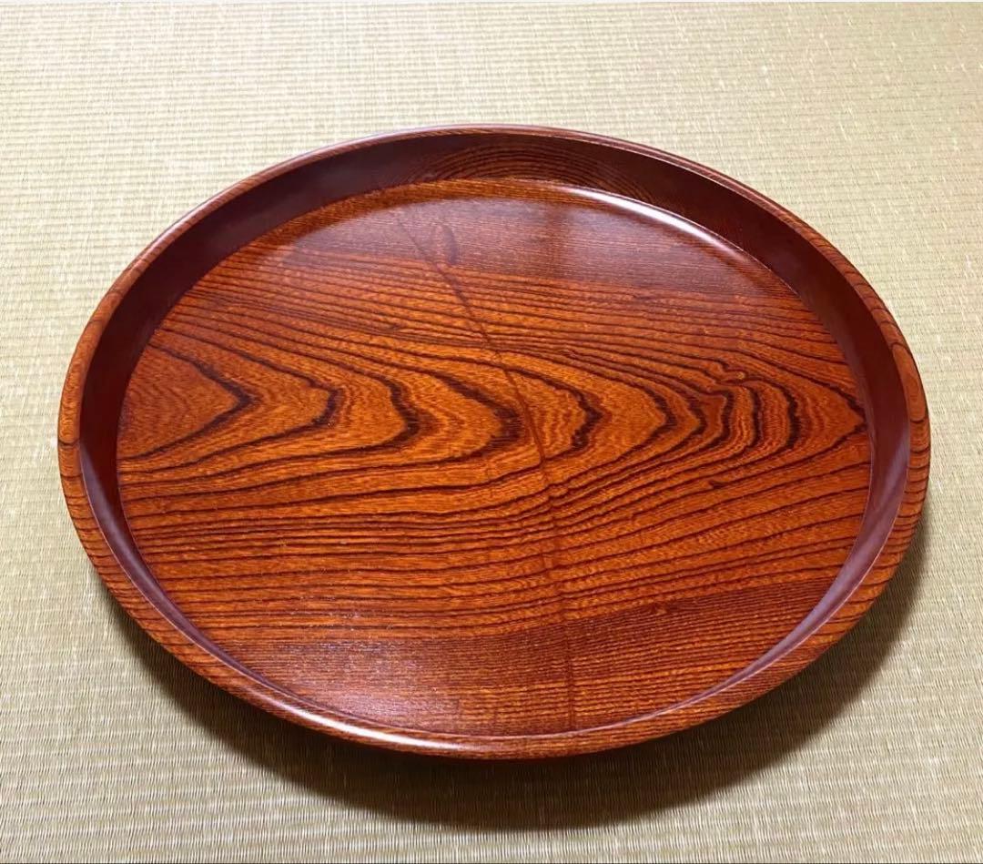 人間国宝村山明作　欅拭漆盤