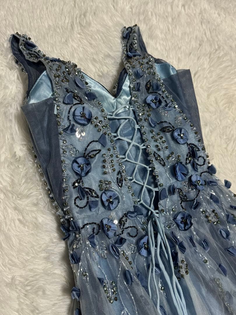 【JEAN MACLEAN/ジャンマクレーン】ロング　バースデードレス　ブルー