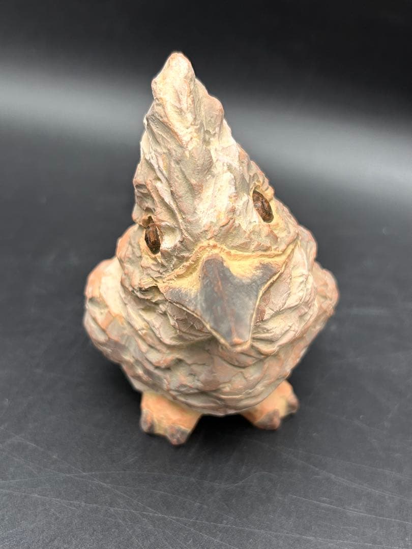 【希少品】テラコッタ彫刻家 山下英二 鳥　置物　2体セット