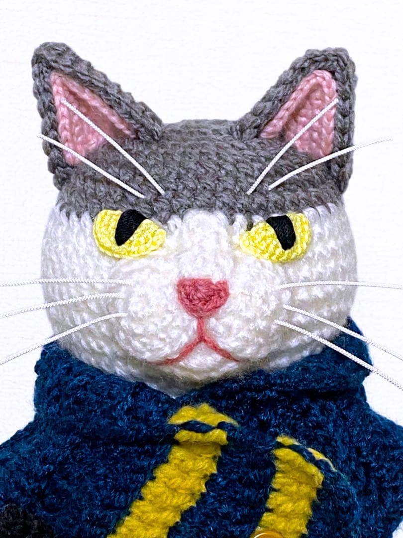 いっしょにおでかけ♪ぱっつん前髪グレー×白猫さんのあみぐるみ