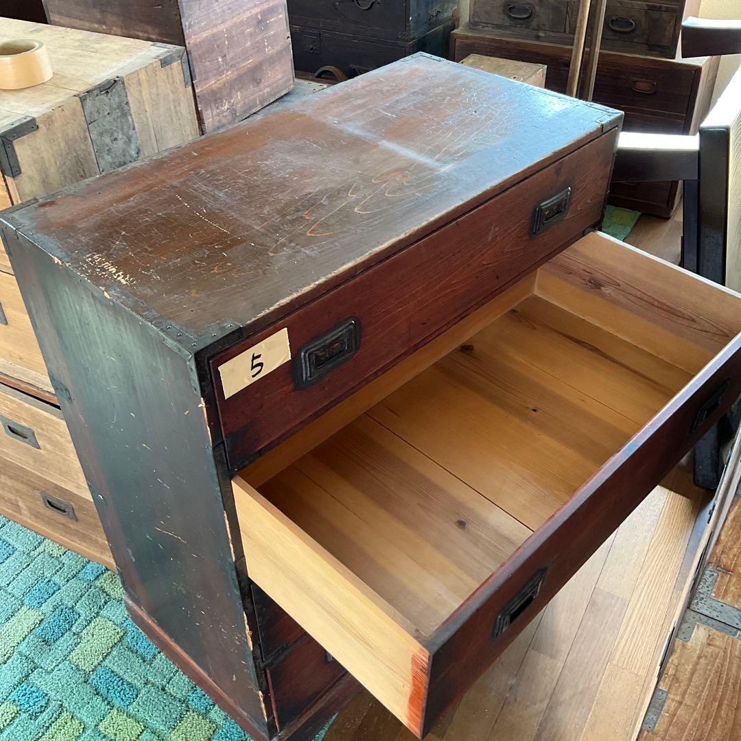 昭和家具　木製4段箪笥 ダークブラウン　　⑤