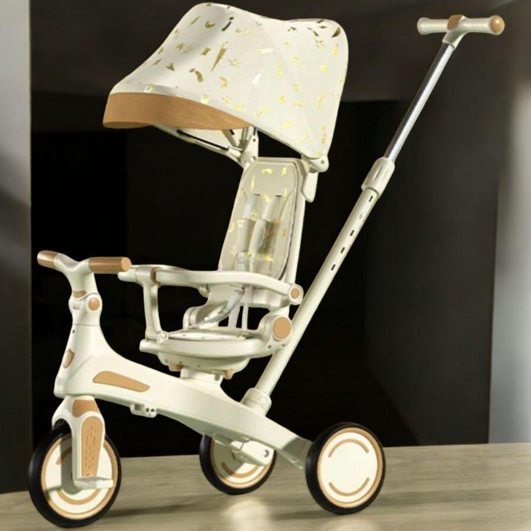 ⭐️新品⭐️多機能三輪車【ベージュ】 7in1 折りたたみ式 安全設計1歳〜5歳