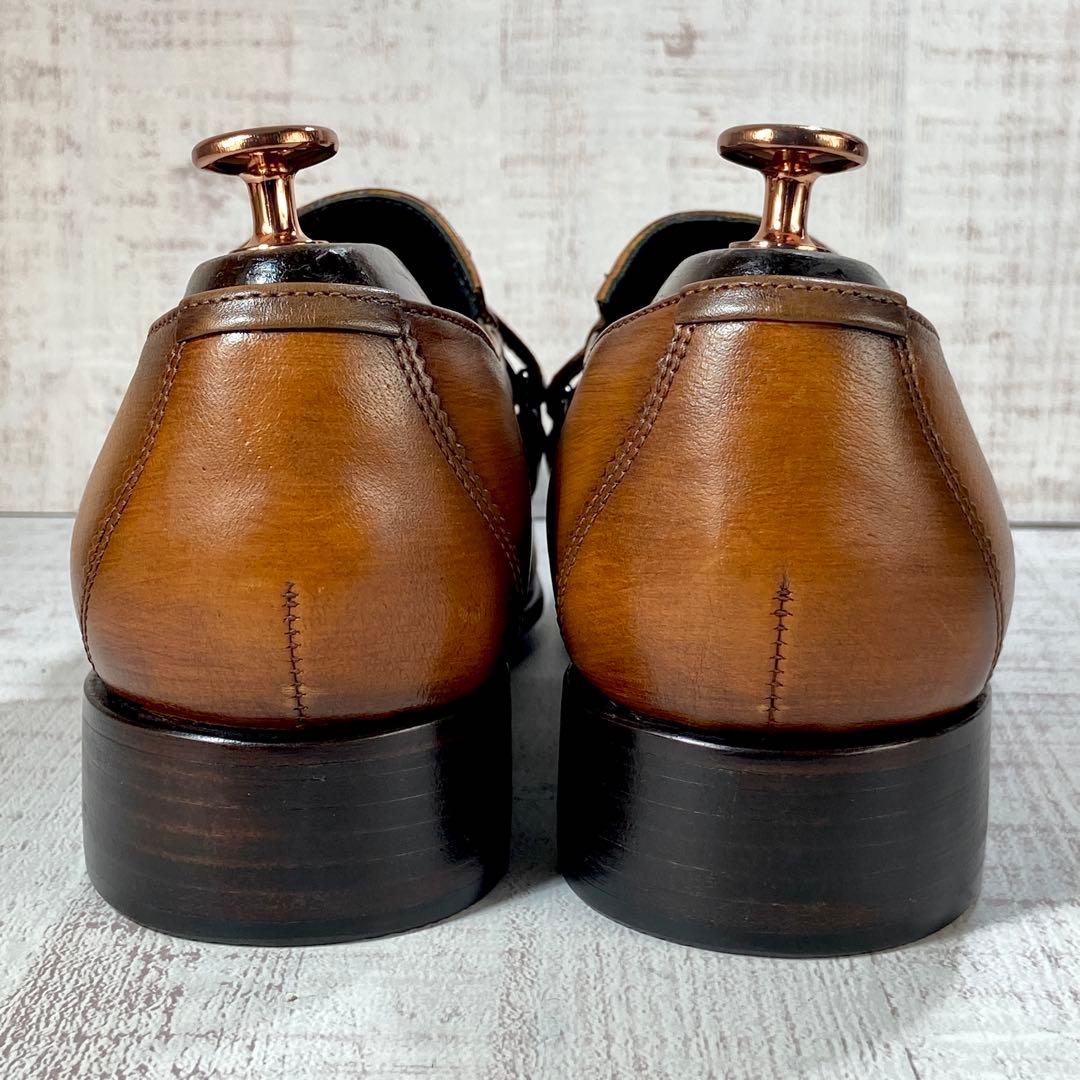 578【未使用近】KATHARINE HAMNETTダブルモンク茶 24.5cm