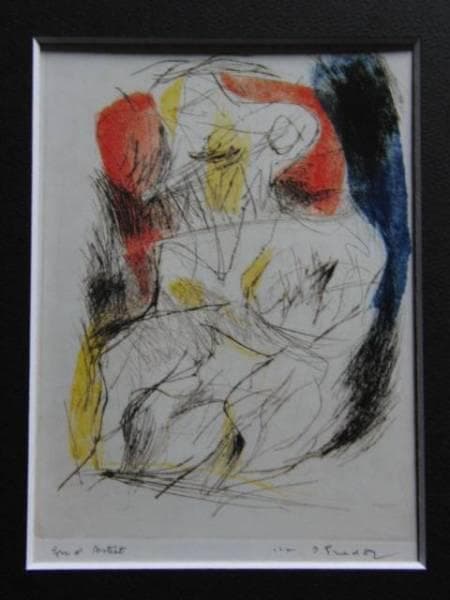 池田満寿夫、【女の肖像】、希少画集画、新品高級額・額装付、状態良好